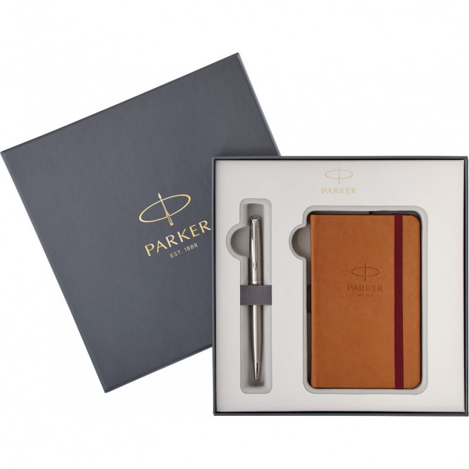 Подарочный набор PARKER: Шариковая ручка PARKER SONNET STAINLESS STEEL М + блокнот 2018974