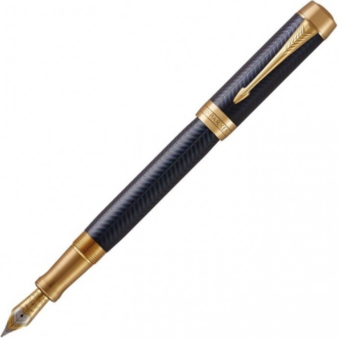 Ручка перьевая PARKER DUOFOLD F307 PRESTIGE CENTENNIAL BLUE CHEVRON GT M золото 18K 1931370